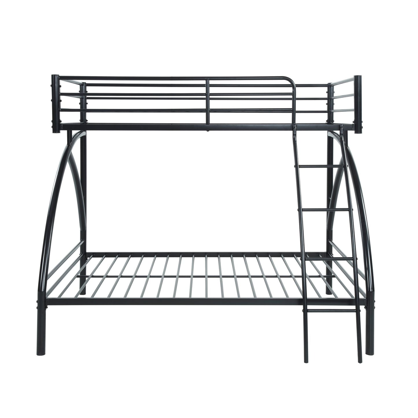 Black Metal Frame Twin/Full Bunk Bed,  Youth Bed,  Youth Bedroom Furniture,  Easy Assembly