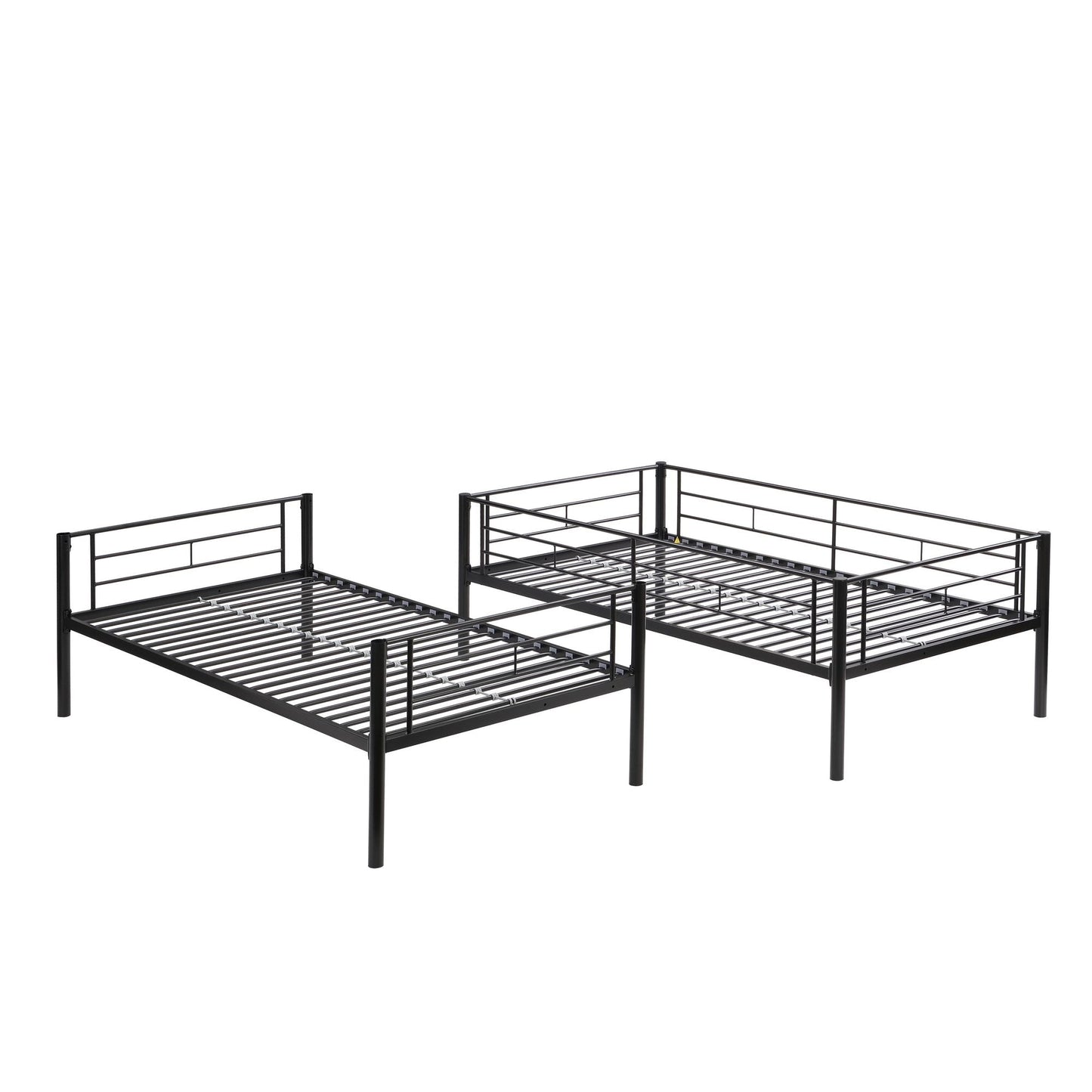 Heavy-Duty Twin Metal Bunk Bed with Trundle and Guard Rail, Multiple Colors | Just Better Bunk Beds