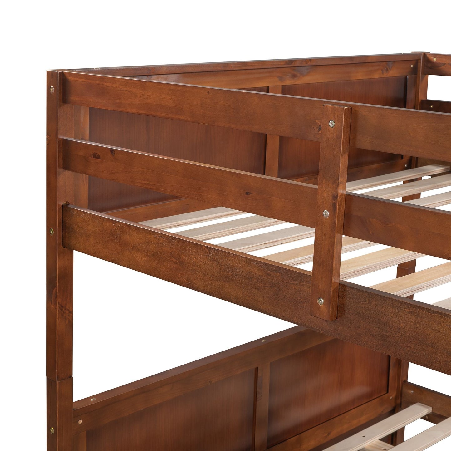 Shared Room Solution Full Over Full Wood Bunk Bed with Twin Trundle, White | Just Better Bunk Beds