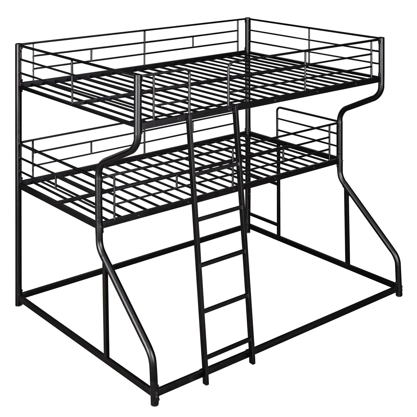 Shared Room Solution Full XL Over Twin XL Over Queen Wood Triple Bunk Bed, White | Just Better Bunk Beds
