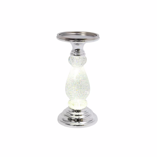Lighted Spinning Waterglobe Candle Pedestal