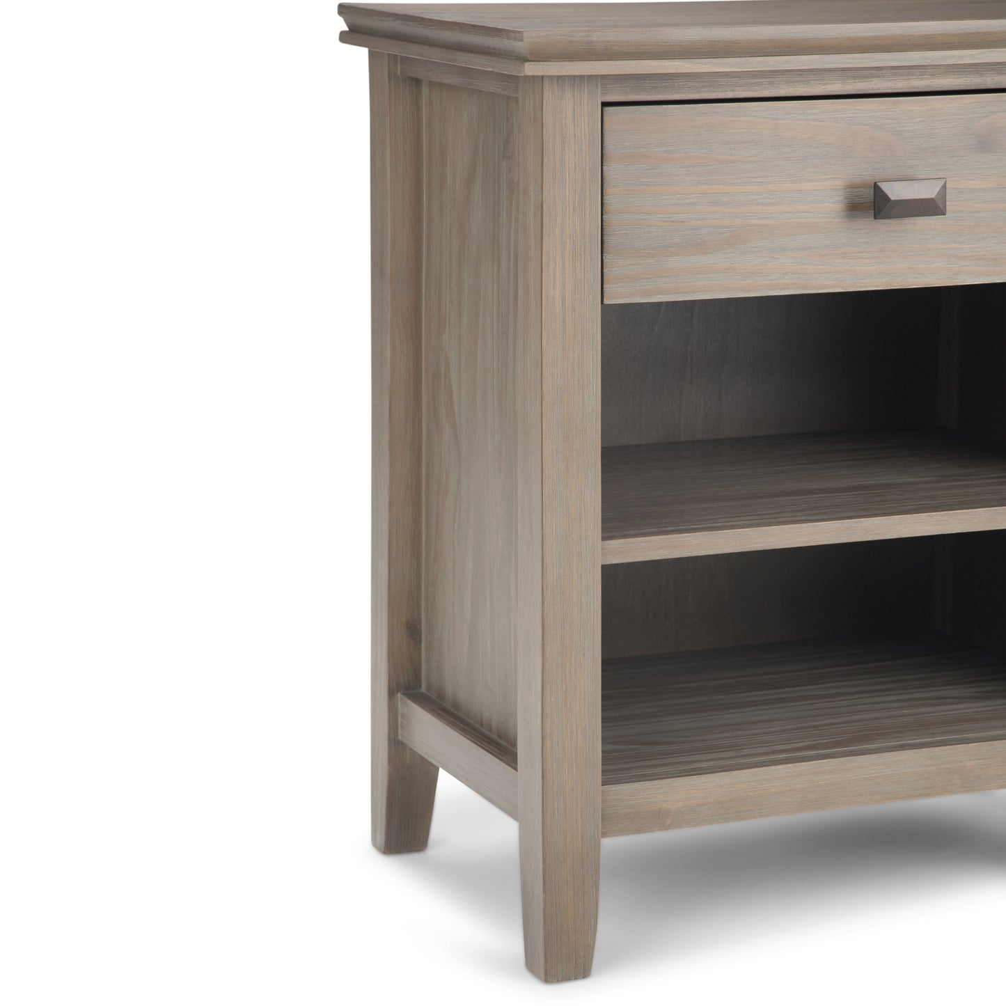 Artisan 24 Inch Wide Solid Wood Bedside Table in Distressed Grey