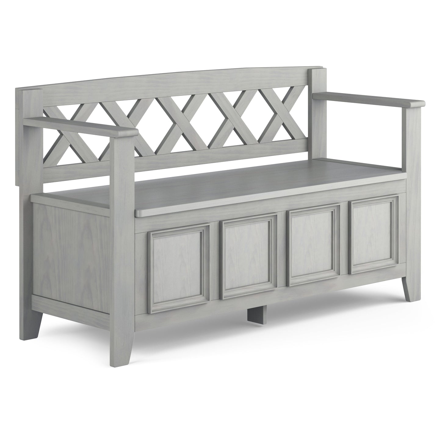 Amherst Solid Wood Entryway Storage Bench in Fog