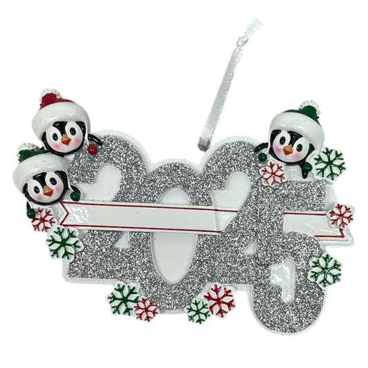 2025 Penguin Family of 3 Ornament