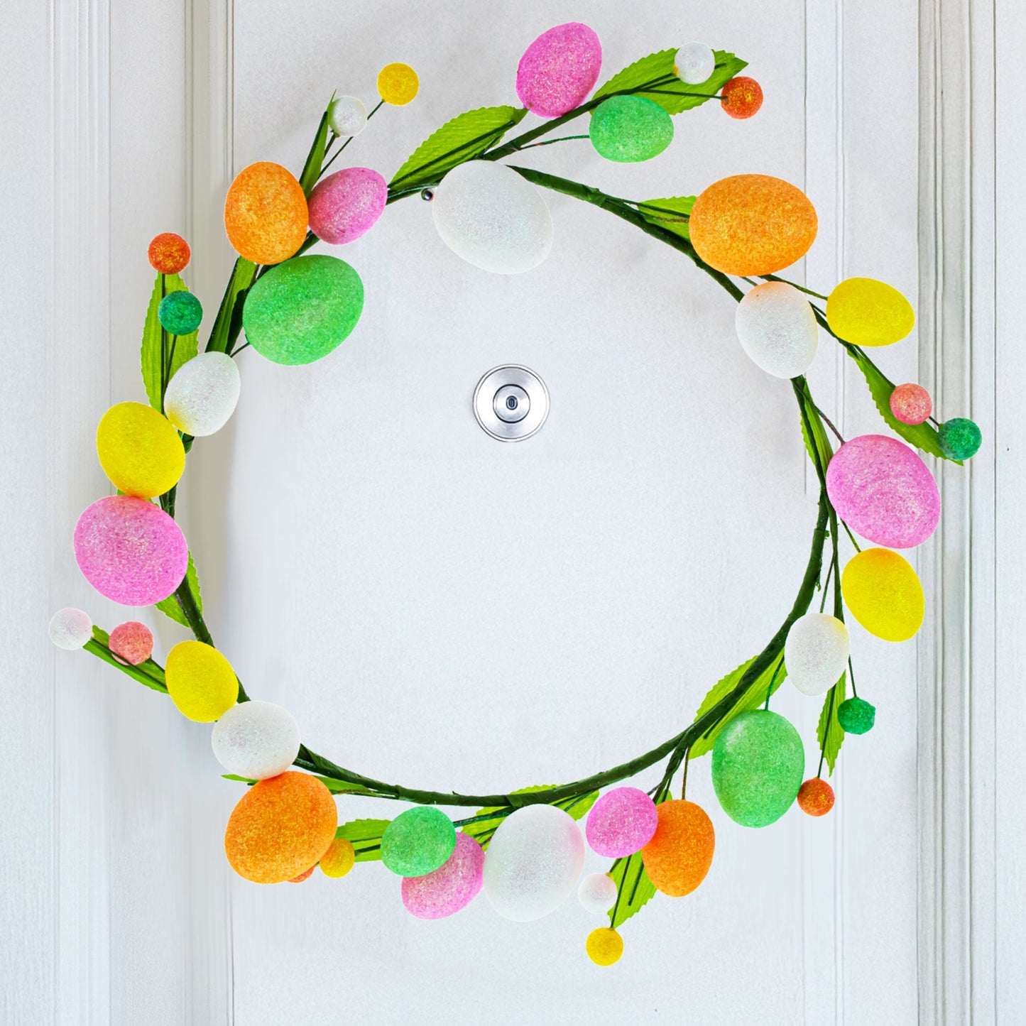 Glistening Easter Egg Wreath 12 Inches Tall