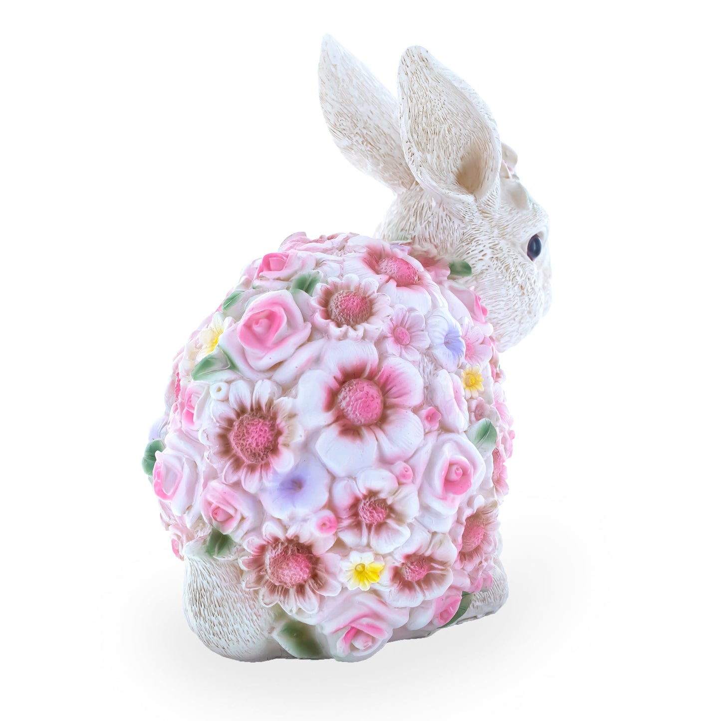 Floral Bunny Figurine – Elegant Spring & Easter Decor with Pastel Flowers 7.1 Inches