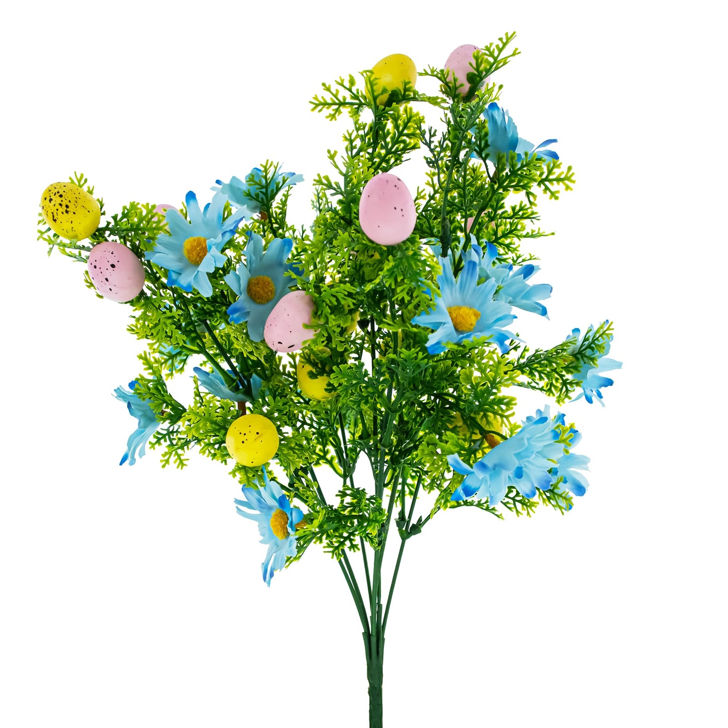 Easter Egg & Floral Bouquet – Artificial Spring Flowers with Decorative Speckled Eggs