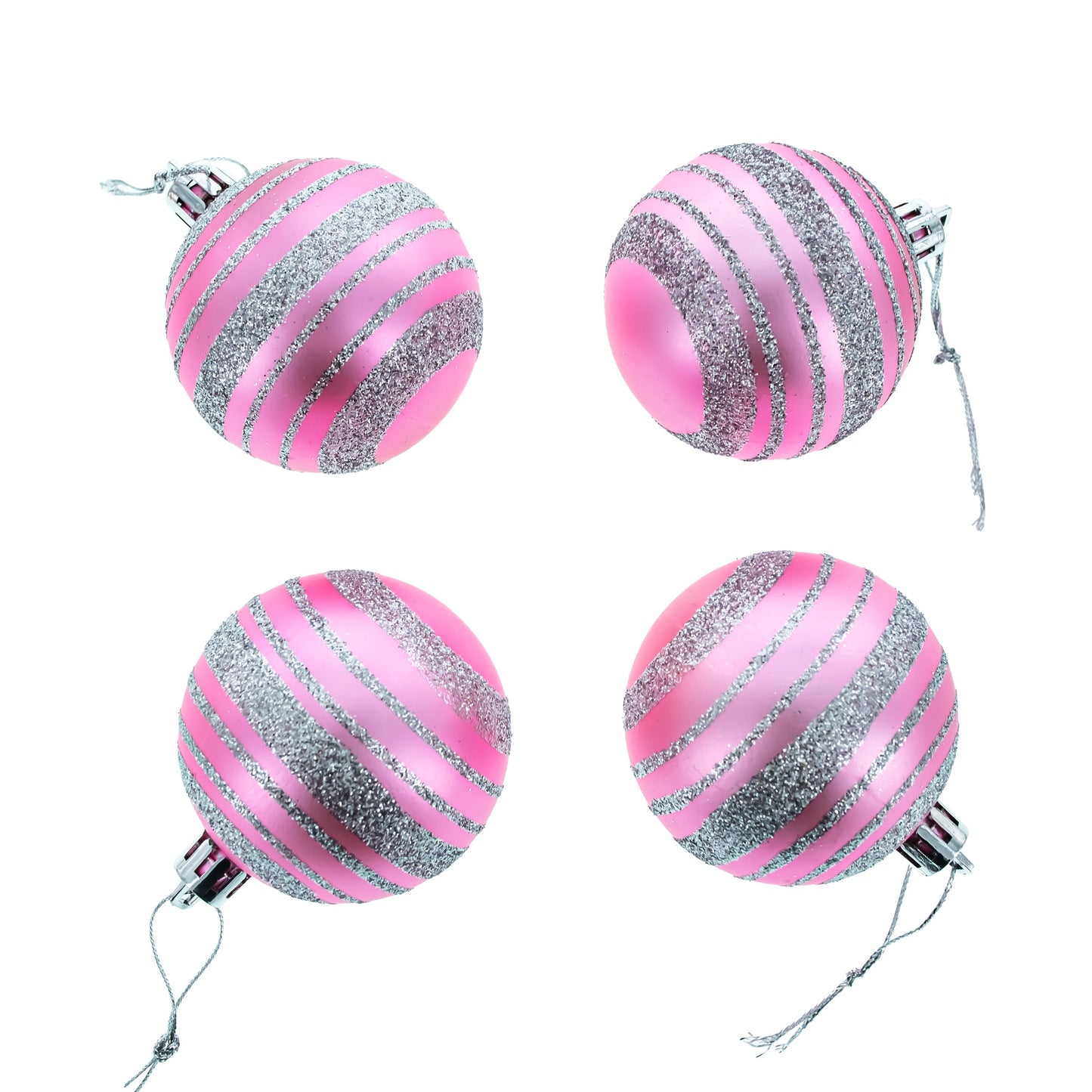Set of 40 Pink Mini Ball Plastic Christmas Ornaments