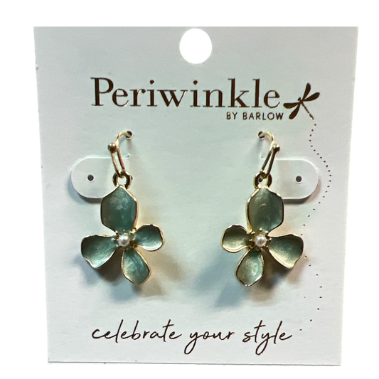 Dogwood Flower Earrings – Greenish Blue