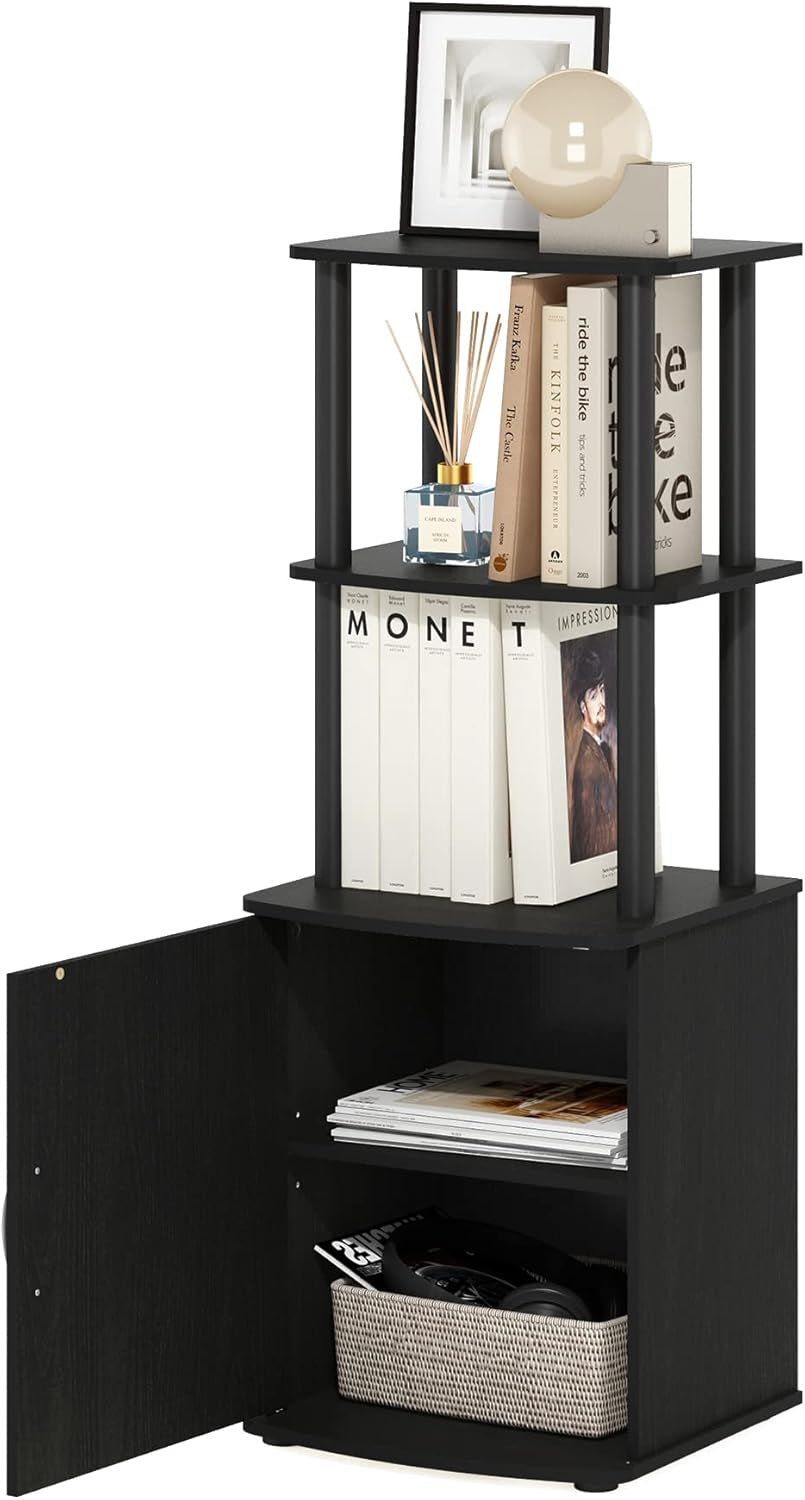 Turn N Tube Tall TV Side Table Storage 2 Tier Blackwood