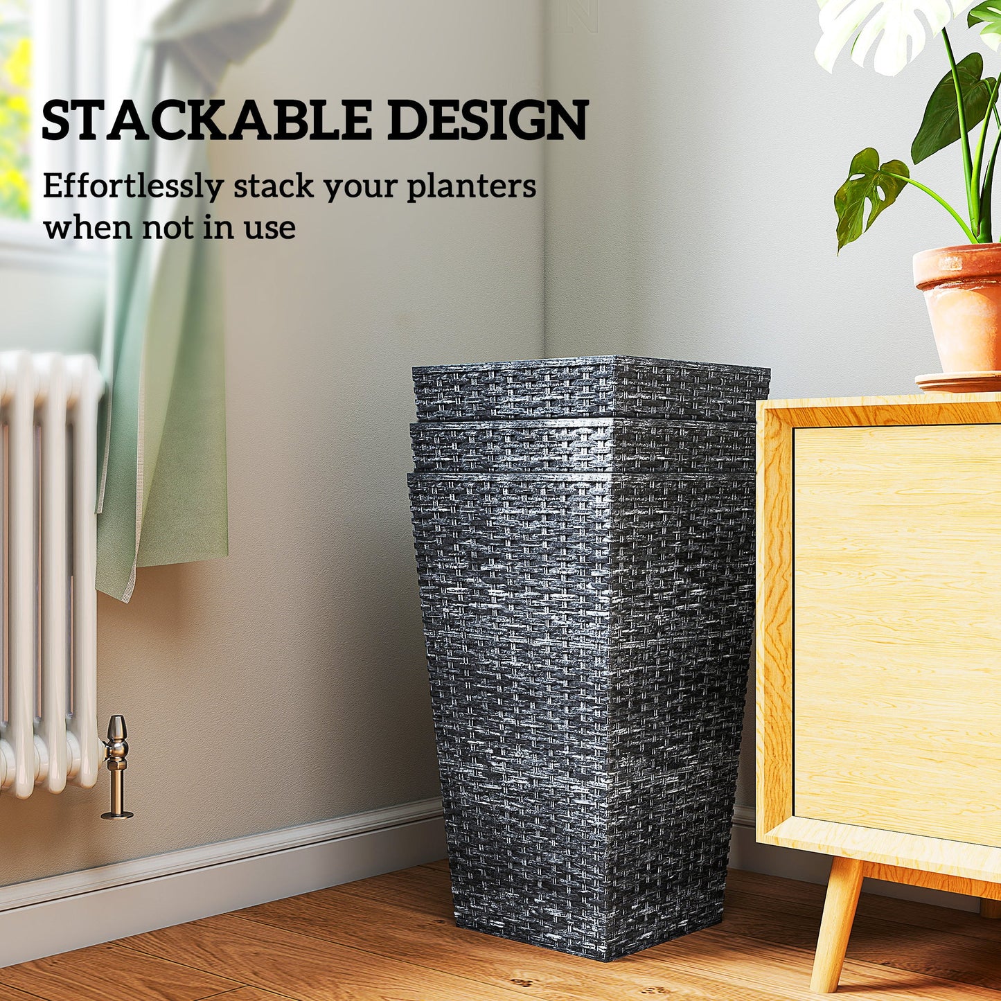 Taper Planters Set of 3 for Outdoor Plants
