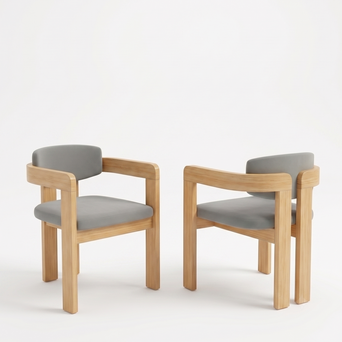 Set of 2 Outdoor Acacia Wood Dining Chairs with Cushions