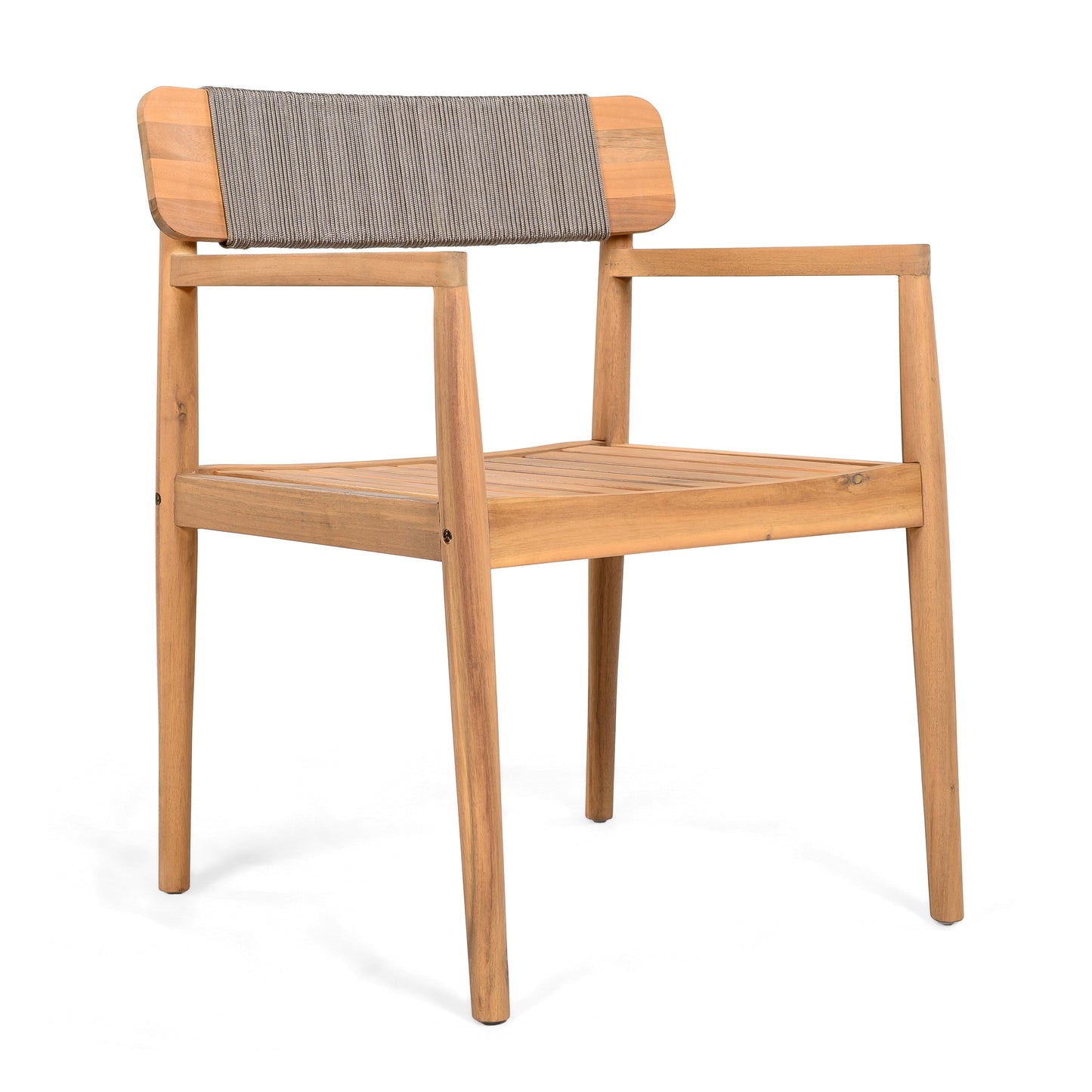 Patio Set Outdoor Acacia Wood Furniture Sets - Braided Dining Chairs & Dining Table