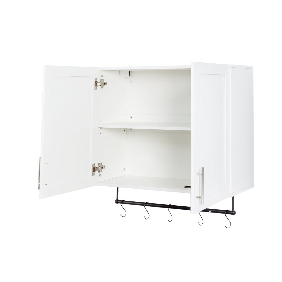 Bathroom Wall Cabinet with Adjustable Shelf and Towel Bar