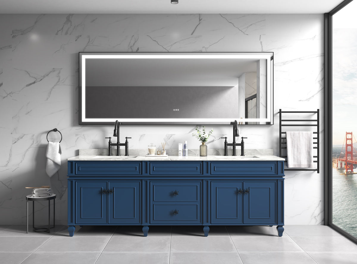 118 x 36 Inch LED Bathroom Mirror with Aluminum Frame