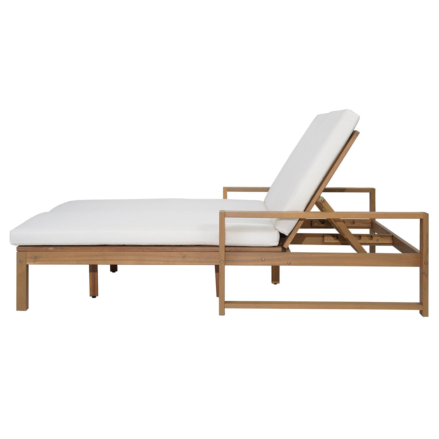 TREXM Outdoor Double Lounge Chair with 5-Position Adjustable Backrest