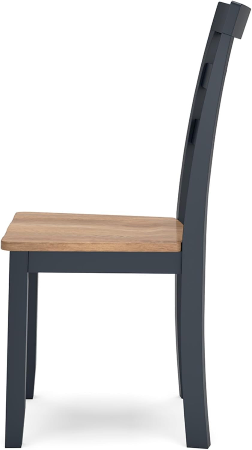 Gesthaven Solid Wood Frame Dining Chair Set 2 Blue Natural