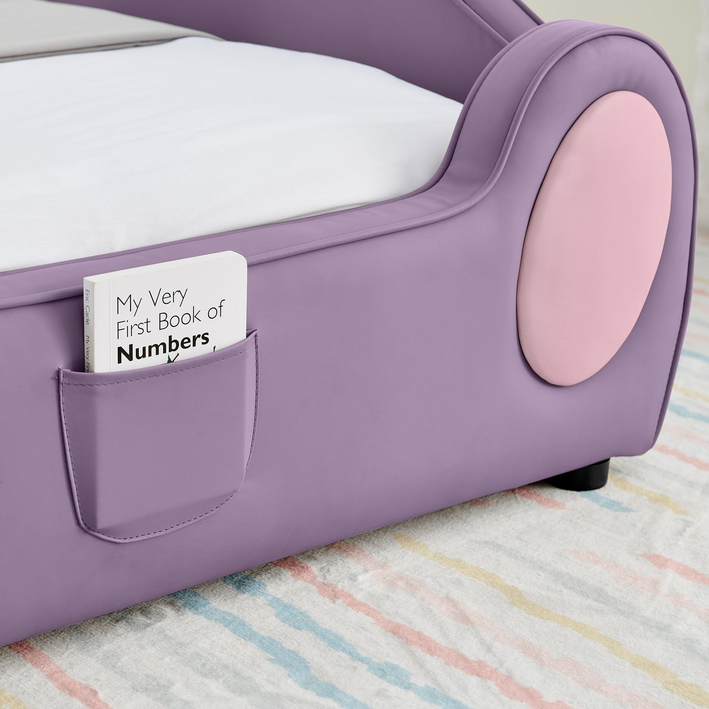 Twin Size Cute Cloud Shape PU Leather Kids Bed