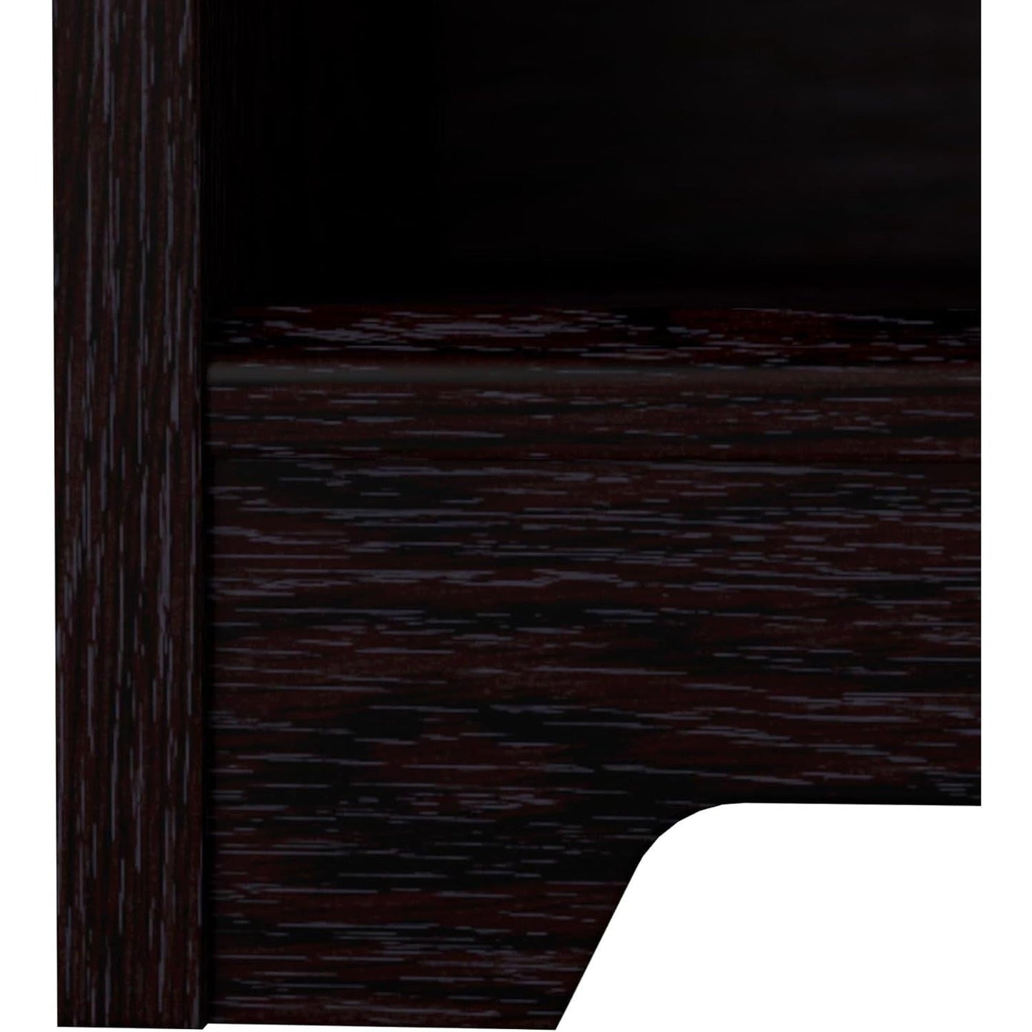 Tall Five Shelf Bookcase Espresso Oak For Living Room