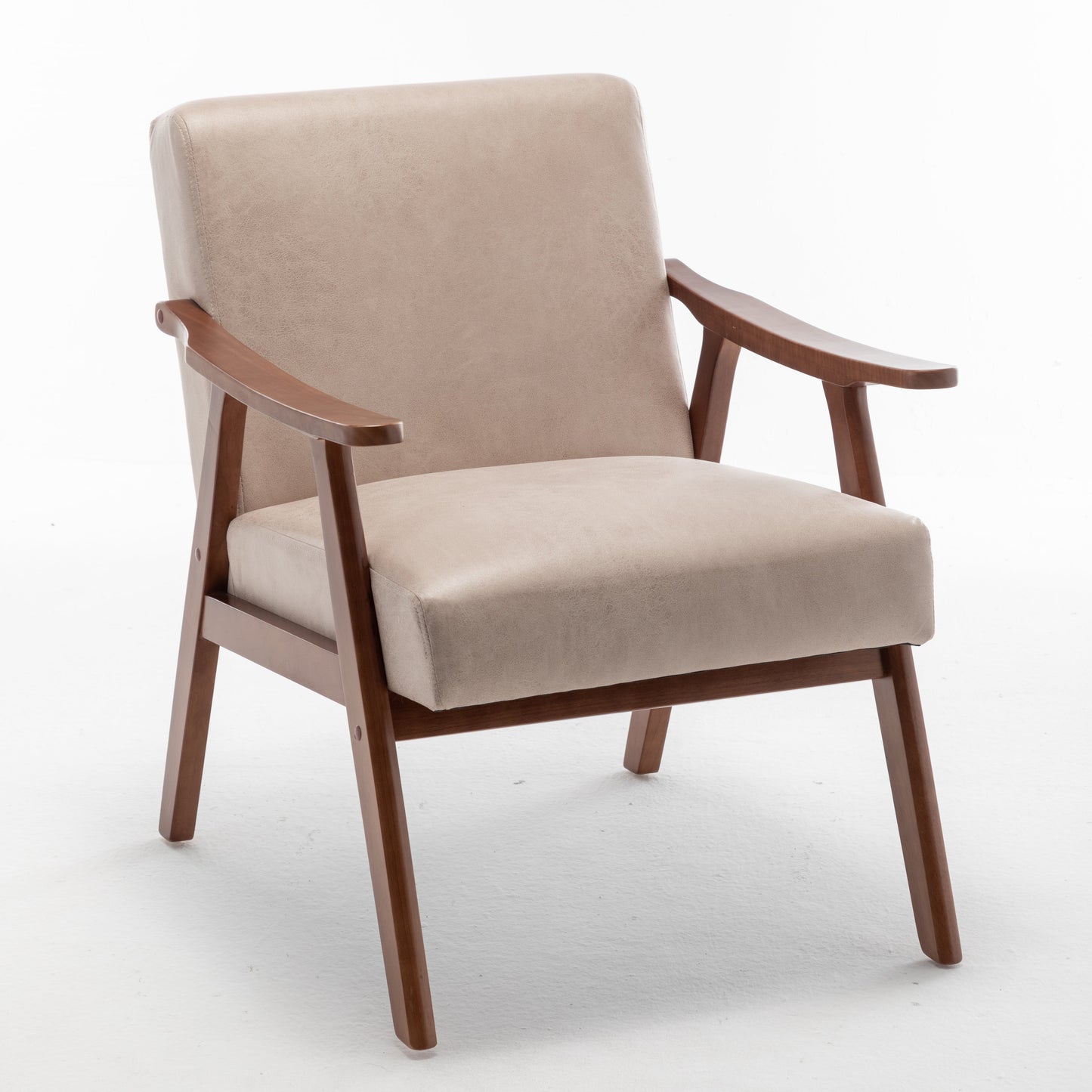 Mid-Century Modern Accent Chair with Microfiber Upholstery