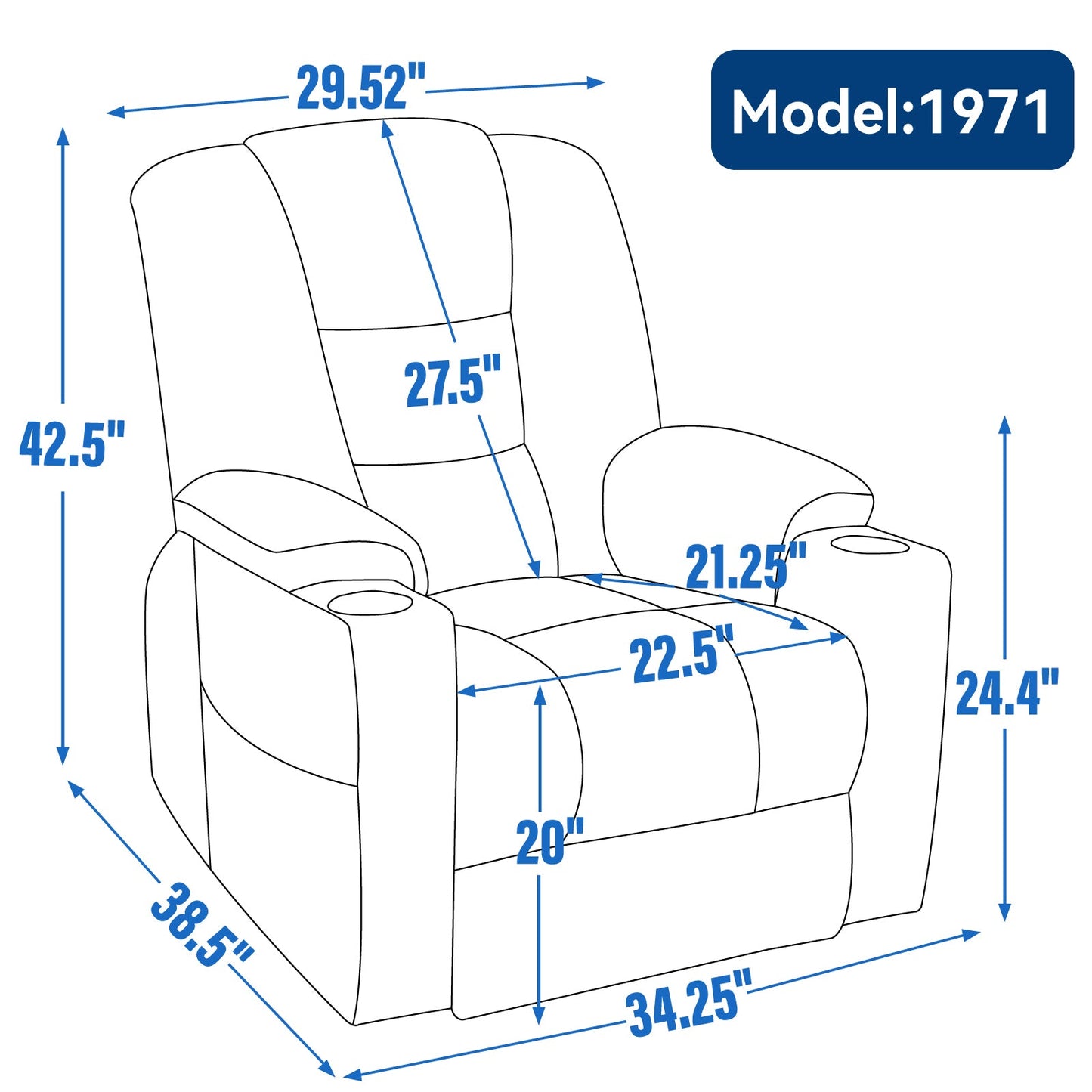 Power Lift Recliner Chair with Massage and Heat for Elderly, Overstuffed Wide Recliners, Heavy Duty Motion Mechanism with USB and Type C Ports, 2 Steel Cup Holders, Khaki