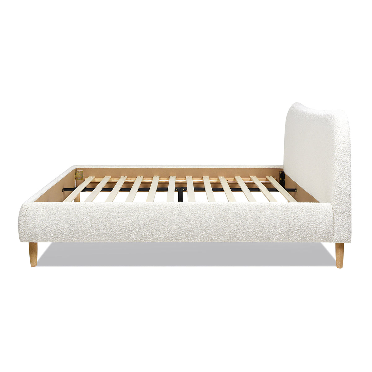 Roman Curved Headboard Upholstered Platform Bed, King
