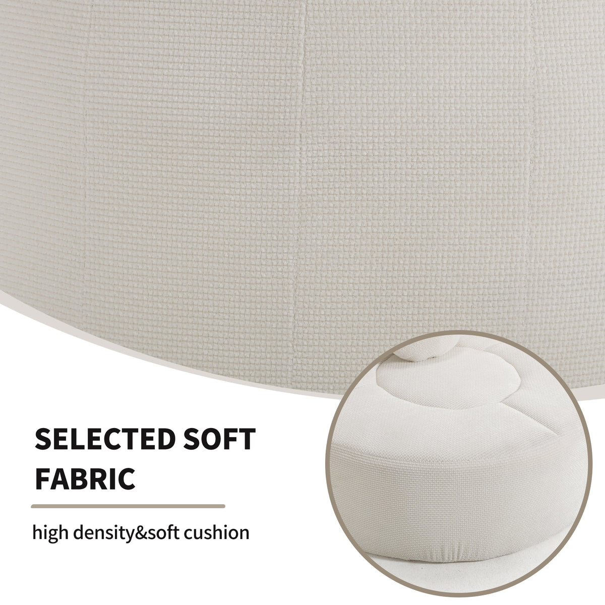 Round Sofa Bed with Memory Foam Sectional Couches for Living Room