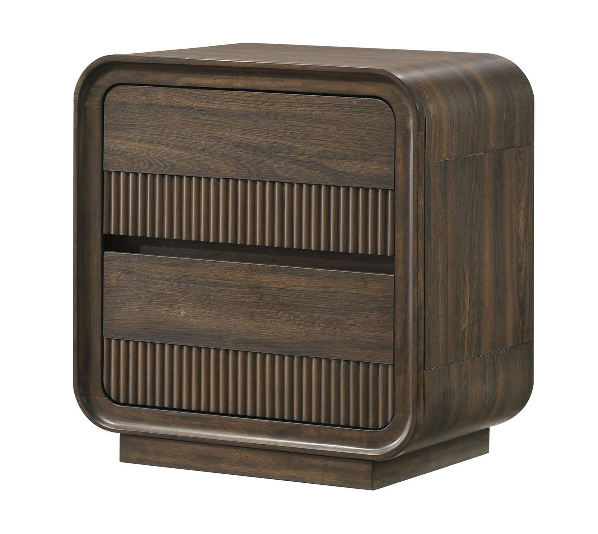 Mid-Century Flair Rounded Edges Nightstand