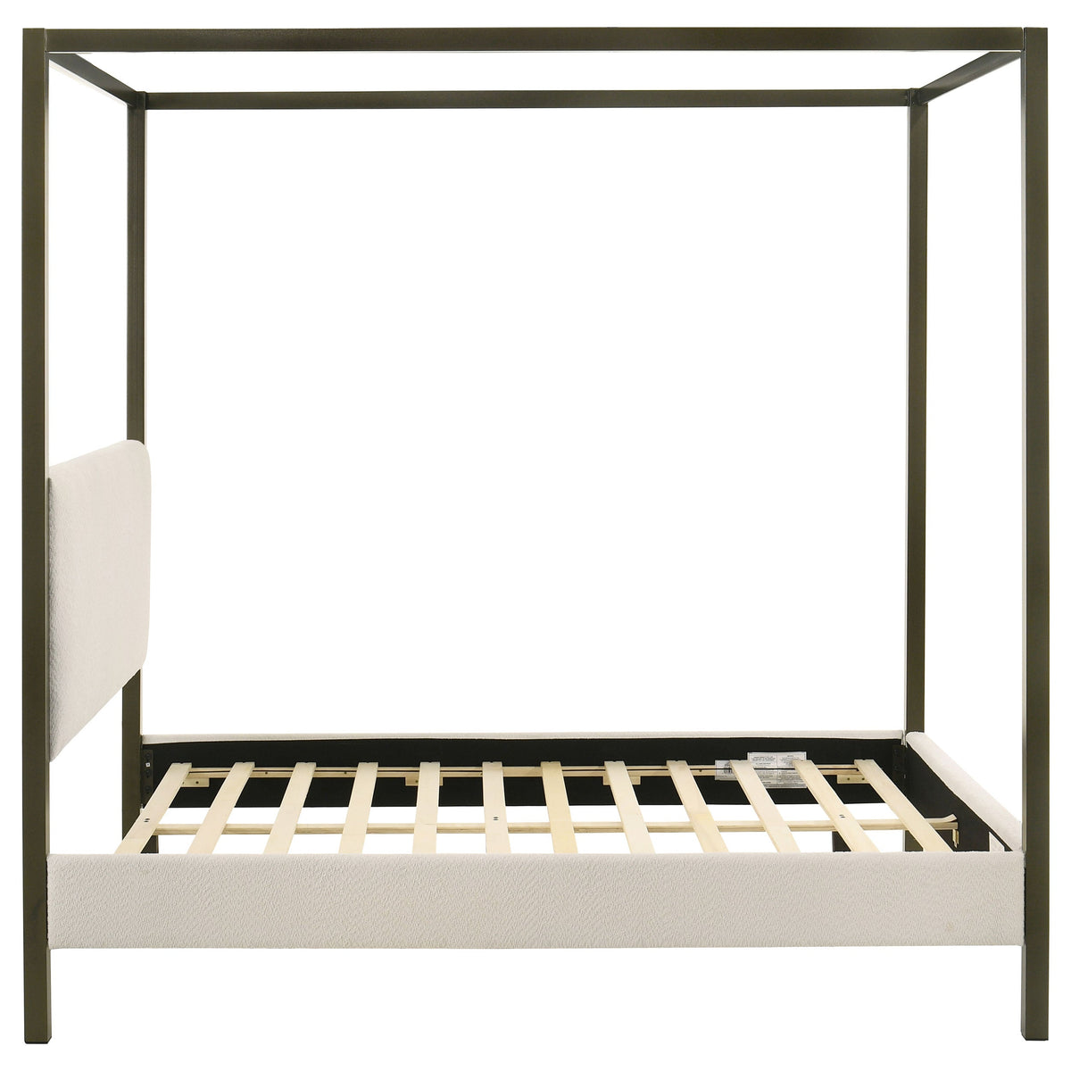 Mellie Vanilla Upholstered Queen Canopy Bed