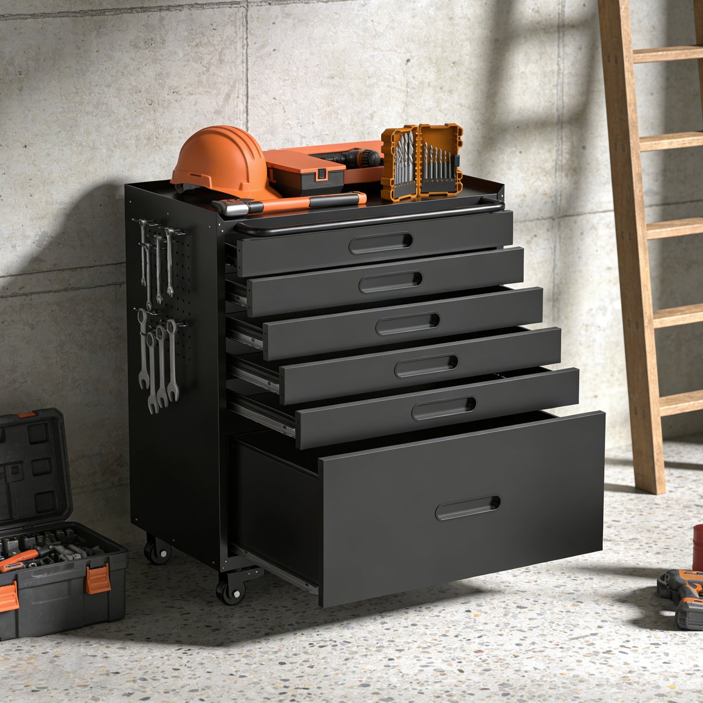 34.3" Rolling Tool Chest with 6 Drawers
