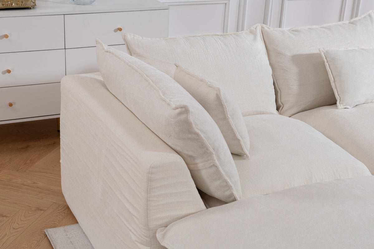 129.8" Width Cloud Couch Oversized Modular Sectional Sofa