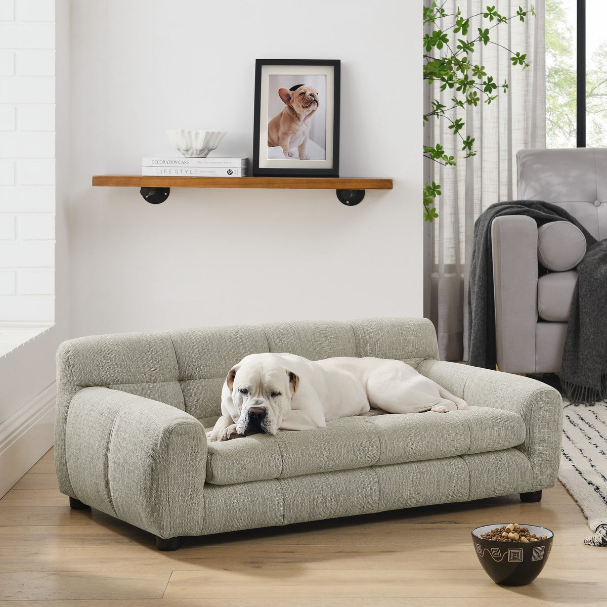 Soft and Comfortable Pet Sofa with Backrest and Armrests