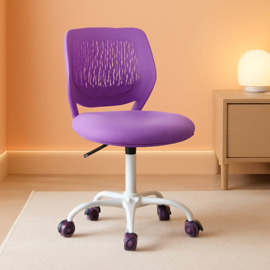 Purple Kids Desk Chair Lumbar Support Height Adjustable