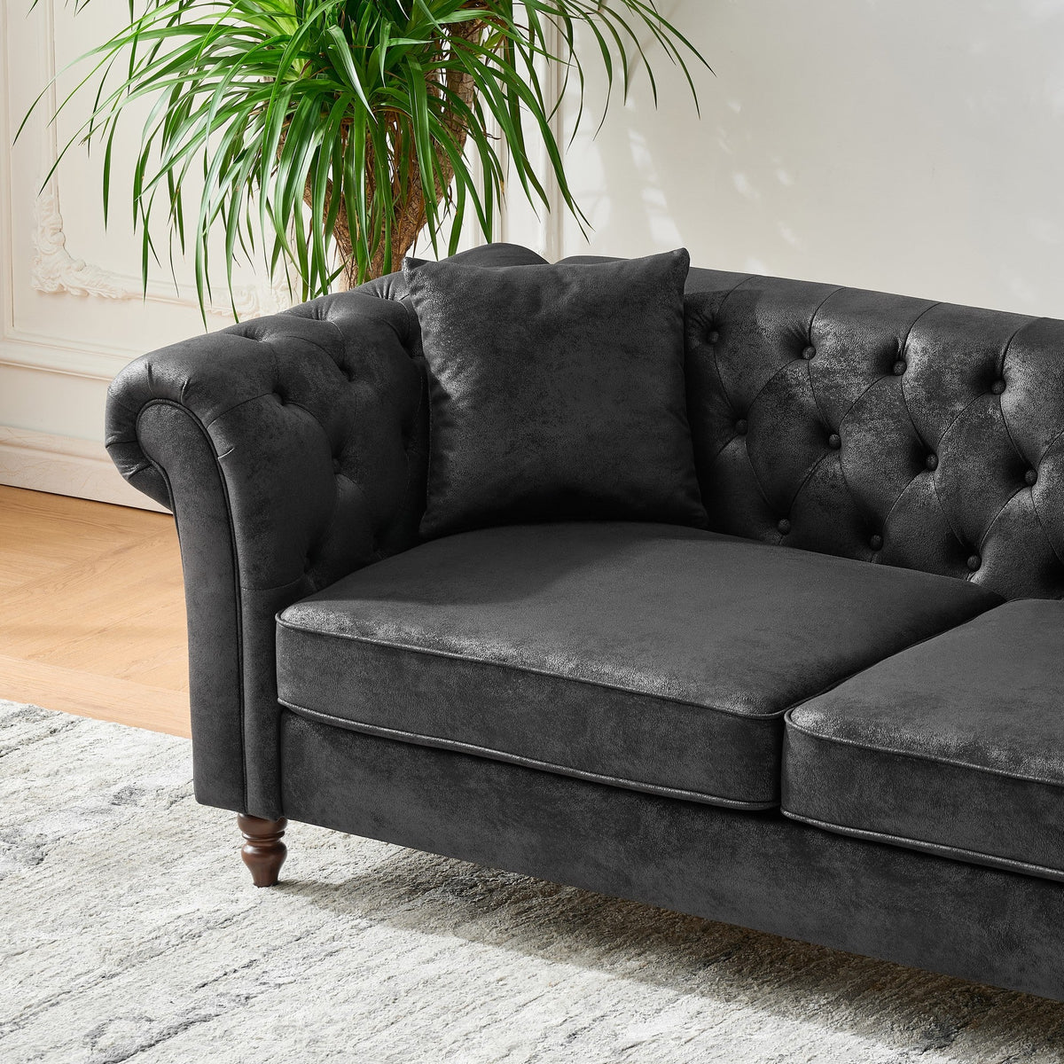 66" Chesterfield Tech Fabric Sofa