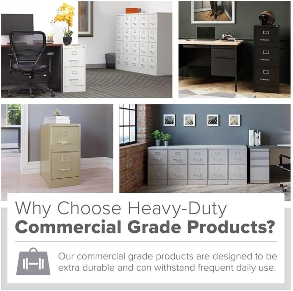 4 Drawer Vertical File Cabinet With Lock 22 Deep Black