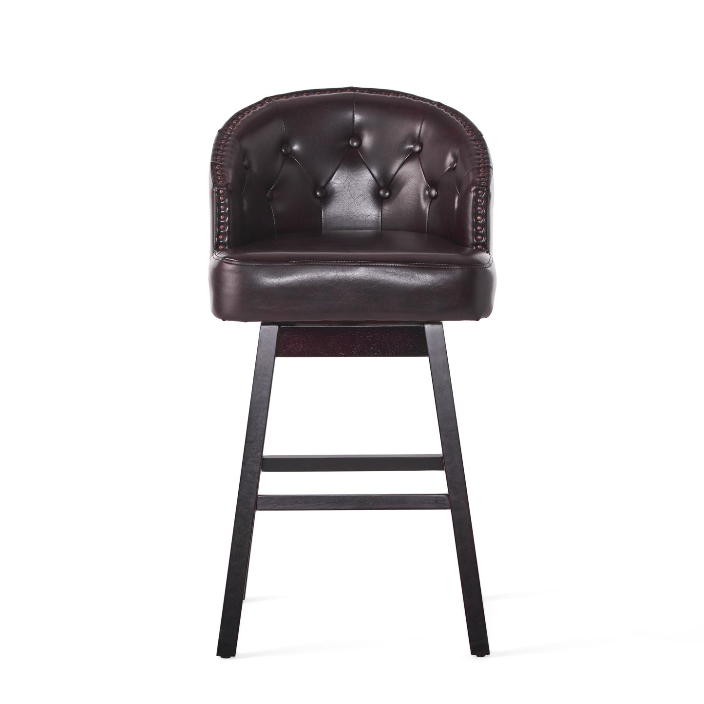 360 Degree Swivel Bar Stool with Stunning Nailhead Trim, Set of 2