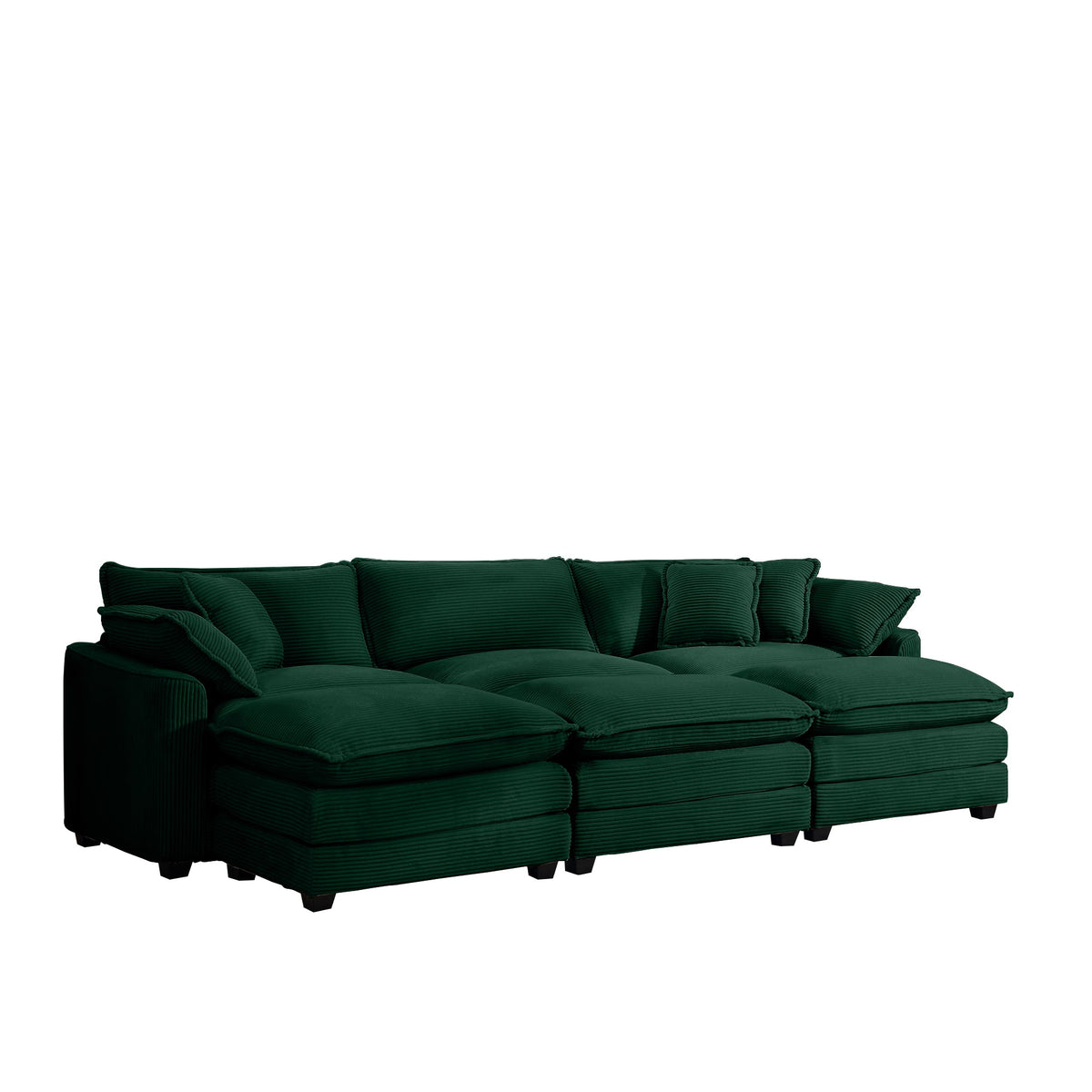 Oversized Modular Cushion Sofa with Portable Ottoman