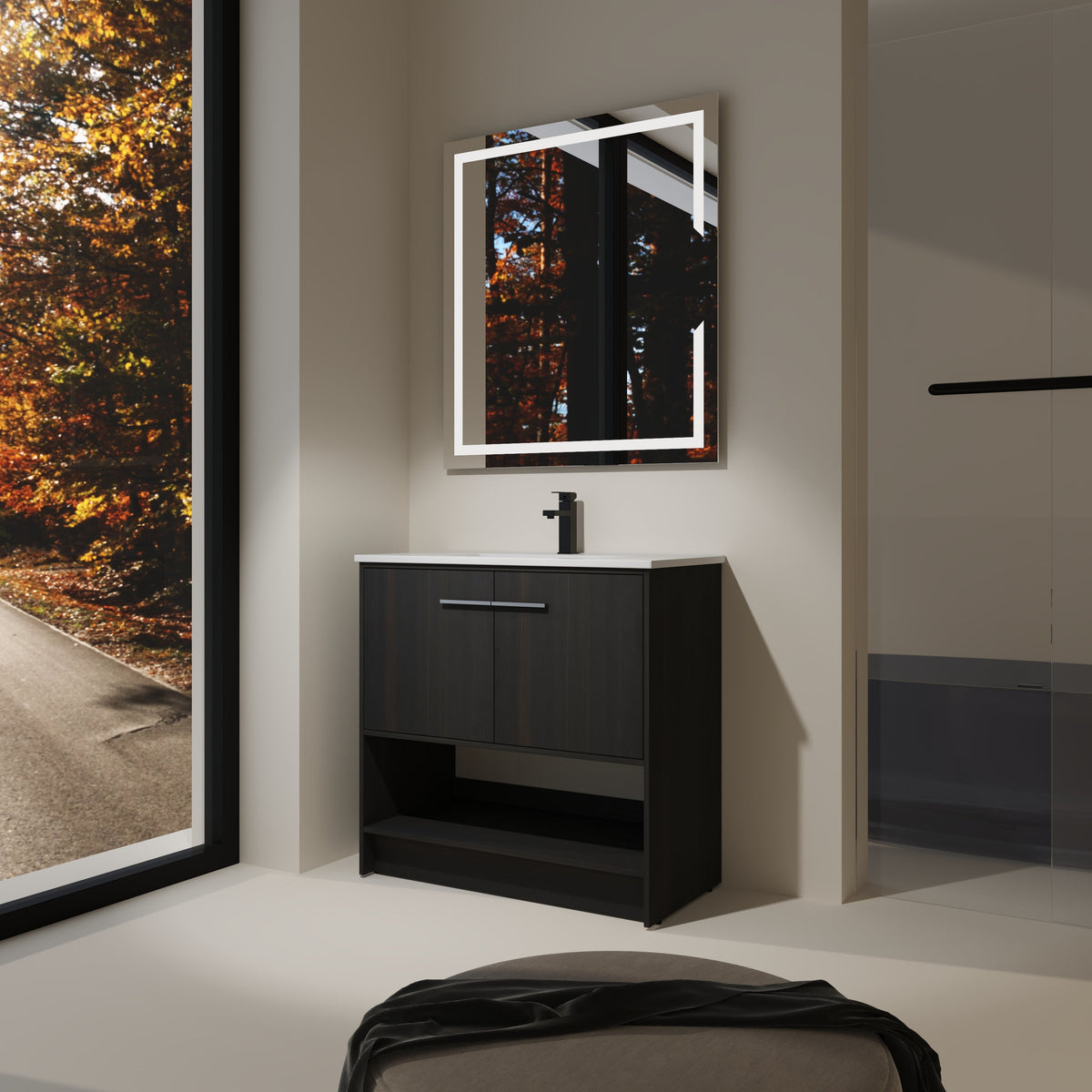 36" Bathroom Vanity with Ceramic Sink