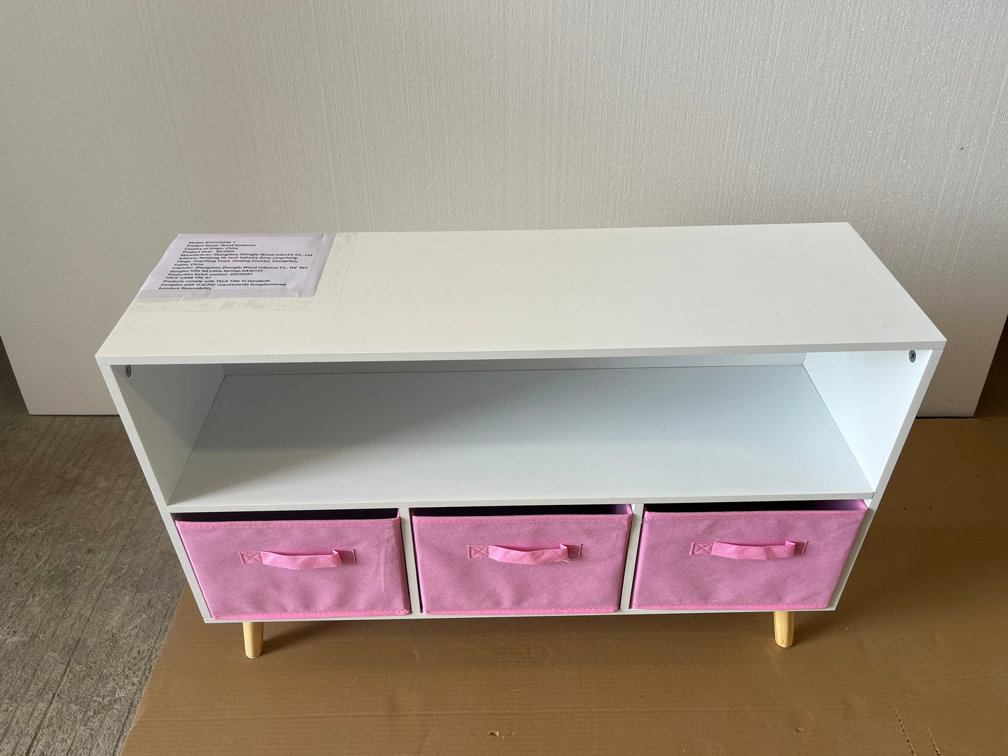 Kids Bookcase with Collapsible Fabric Drawers