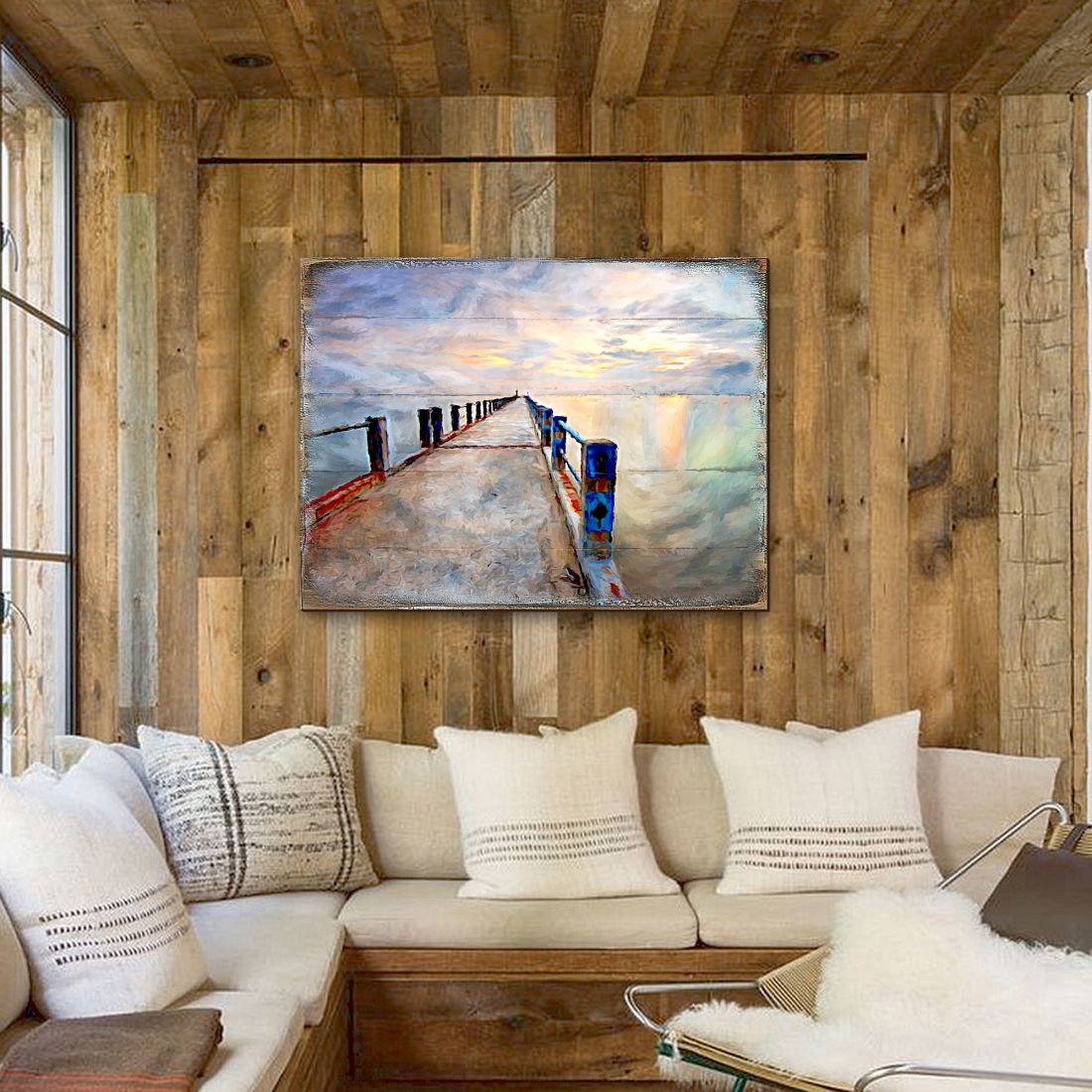 Soules Pier Wood Wooden Coastal Wall Art by Nature Wonders - Coastal Sea-Life Decor - 95273B