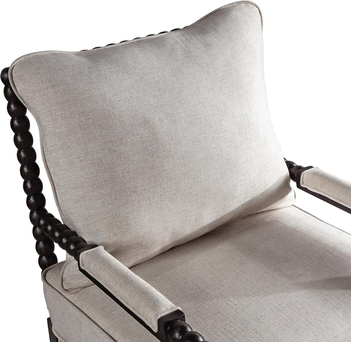 European Linen Spindle Armchairs Set Pair Cushions