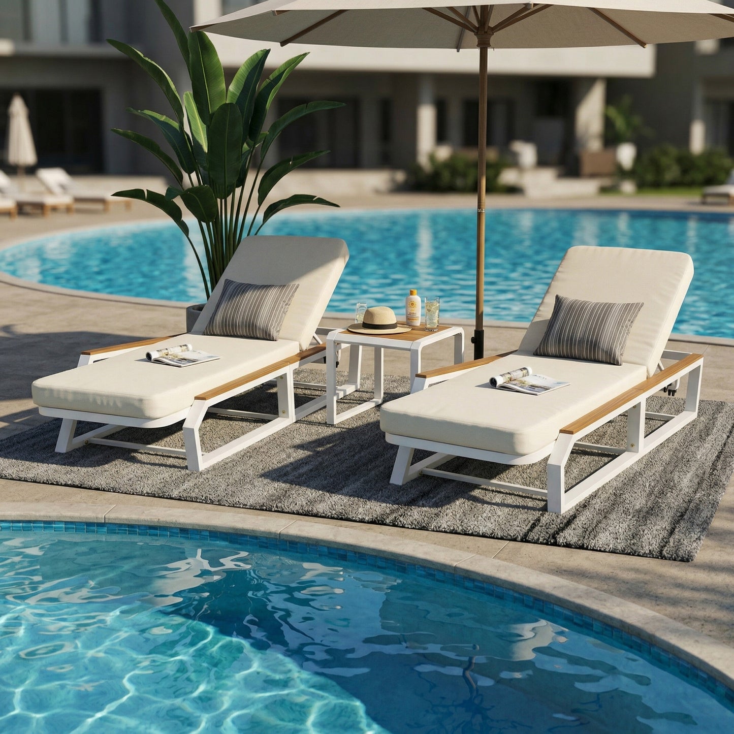 5-Piece Outdoor Chaise Lounge Set