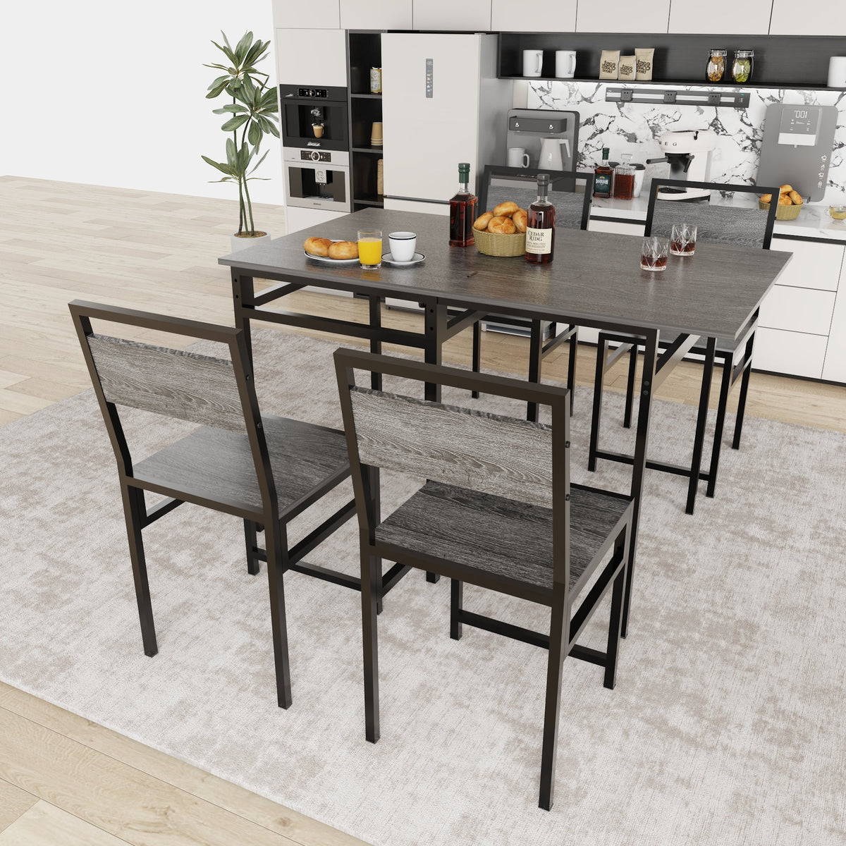 Extendable Dining Table Set with 4 Chairs