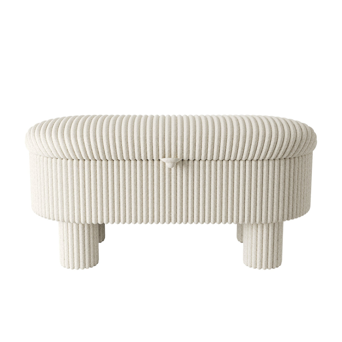 Modern Corduroy Storage Ottoman