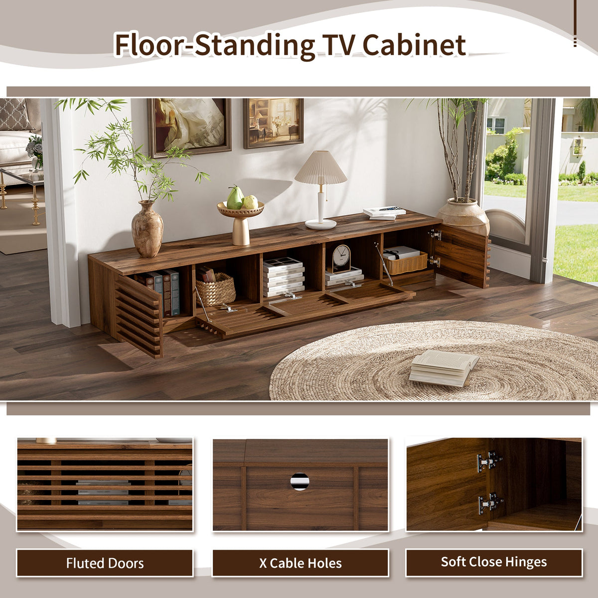 70 Inch Modern TV Stand for TVs Up to 80"
