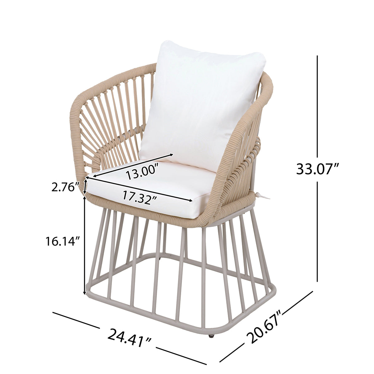 Outdoor 5-Piece Dining Set - Rectangular Teak Wood Table + 4 Wicker Chairs