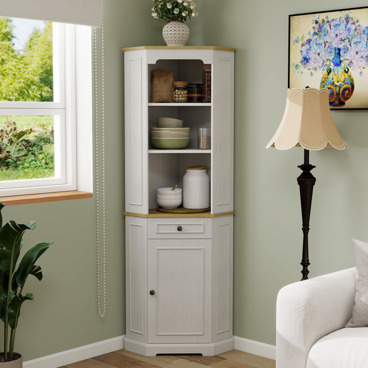 68" Tall Corner Cabinet
