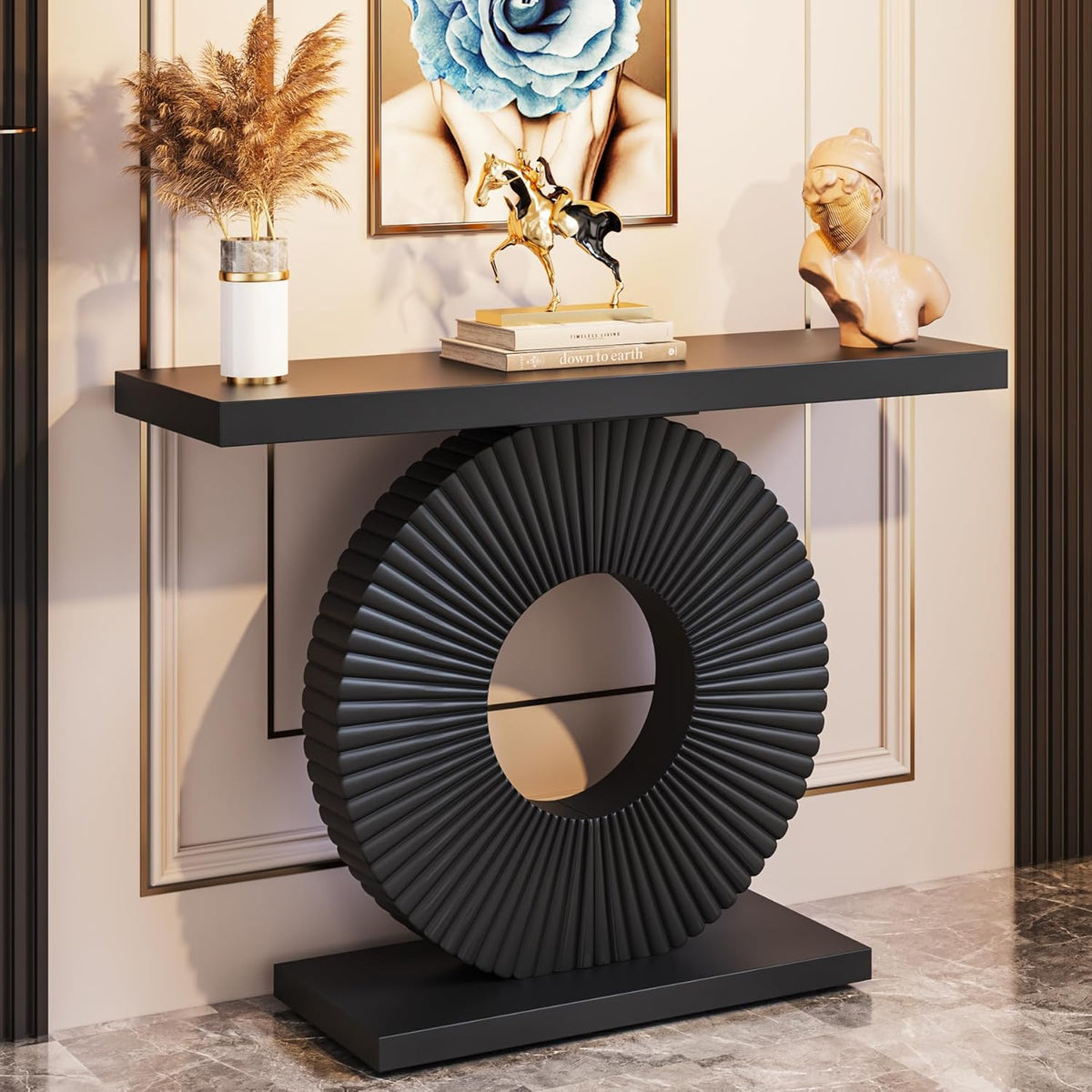 40" Modern White Console Table