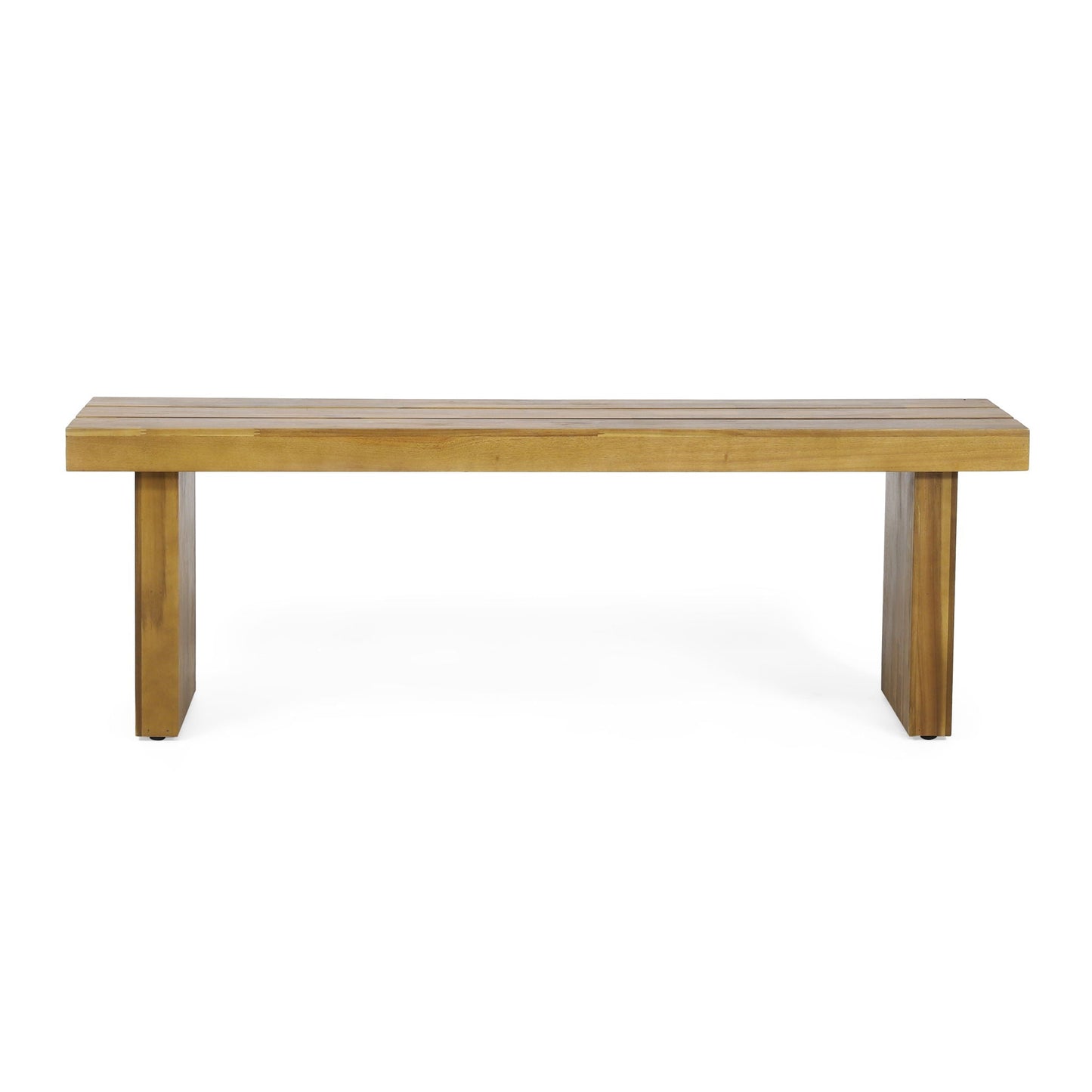 Nahanni Rustic Acacia Wood Bench with Slat Design - Natural