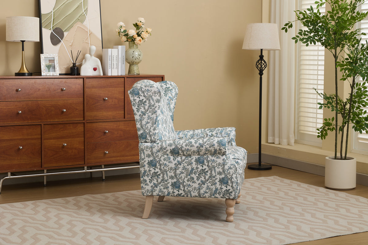 Modern Accent Chair with Retro Wood Legs